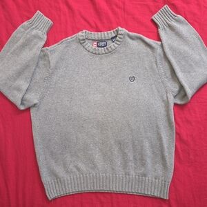 Chaps Classic Gray Women's Crew Neck Sweater